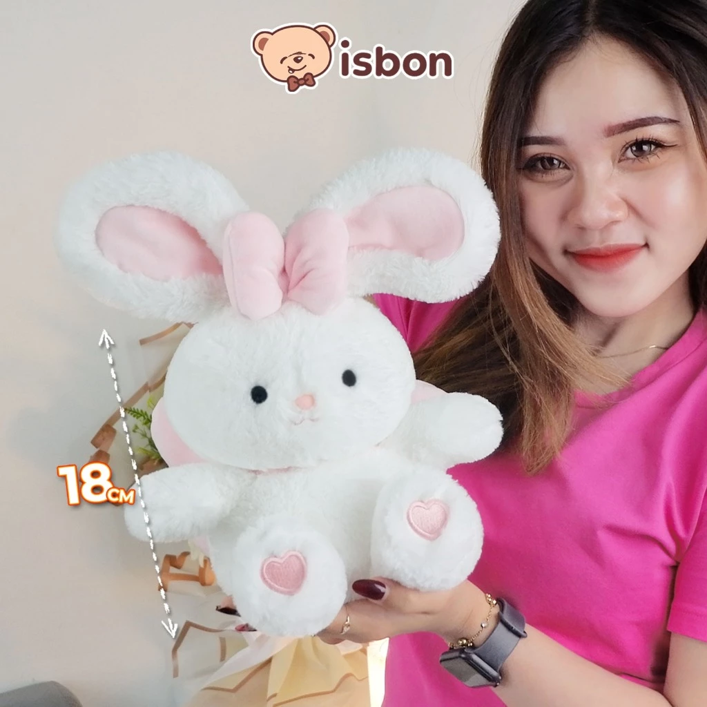 ISTANA BONEKA Floopy Ribbon Bunny 7inch Rabbit Kelinci Lucu Imut Halus Bahan Premium Mainan Bayi Anak