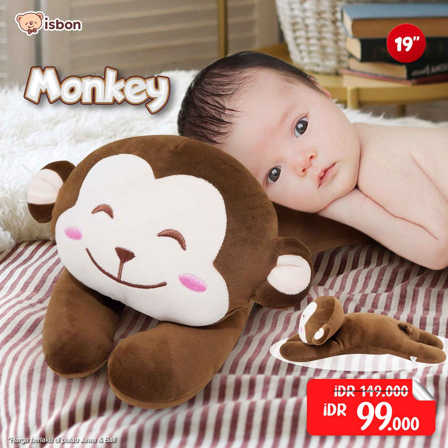 ISTANA BONEKA Bantal Tidur Ly Monkey 