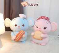 ISTANA BONEKA Tikus Couple Mousie 10in with Bread Roti dan Topi Lucu Mainan Anak Hadiah Spesial Ulang Tahun Cowok Cewek Mouse