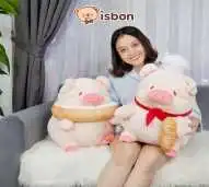 ISTANA BONEKA Babi Porky Pig With Bread and Chef Pink 15inch Lucu Mainan Anak Cowok Cewek Hadiah Kado Ulang Tahun Spesial Bahan Premium